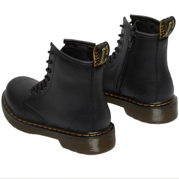 Dr. Martens 1460 J Leather Lace Up Zip Boots Bouncing Soles Size 4 - Picture 2 of 11